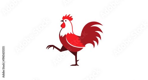 Rooster Bird Animal Illustration Closeup.