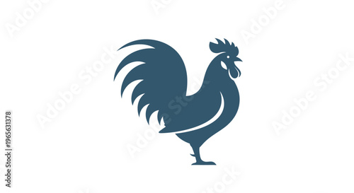 Rooster Silhouette Bird Animal Icon.