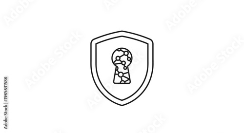 Shield with a mans head silhouette.