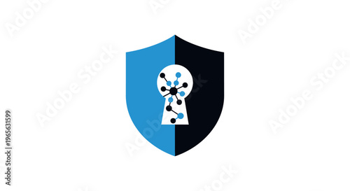 Shield with keyhole and skeleton.