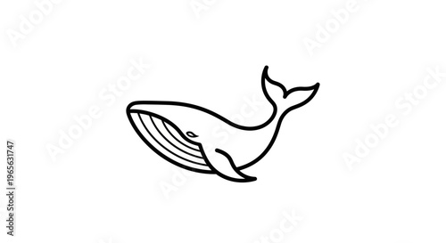 Simple line drawing of a whale.