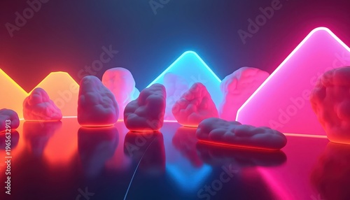 Layered Fluid Gradient Abstract Shapes Modern 3D Background