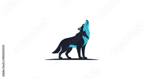Fotografie Wolf howling at the moon silhouette.