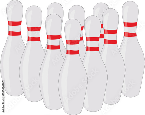 Bowling Lane Pins Setup for Game 