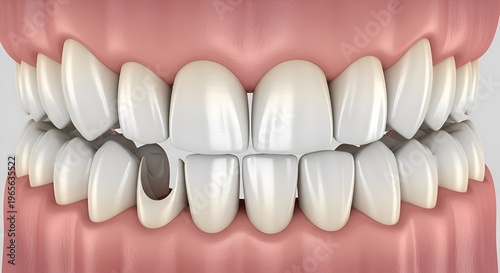 Damaged Tooth with Cavity in Human Mouth - Dental Health Concept
