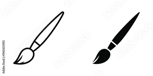 Two contrasting brushes depicting traditional and modern artistic styles