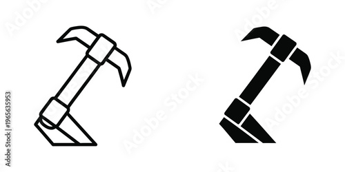 Comparison of a traditional pickaxe and a modernized black pickaxe design