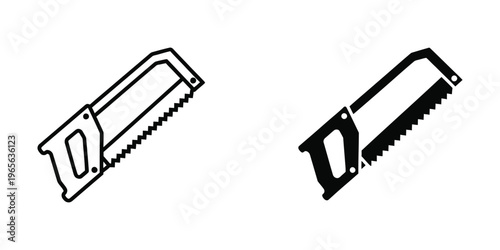 Two different types of hacksaws with distinct blade designs shown side by side