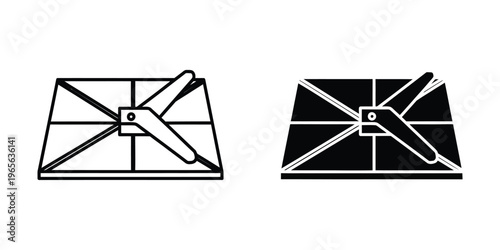 Diagram showing folding techniques for a rectangular paper structure with central pivot point