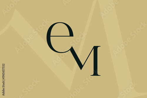 EM or ME letter logo icon design. Classic style luxury initials monogram.