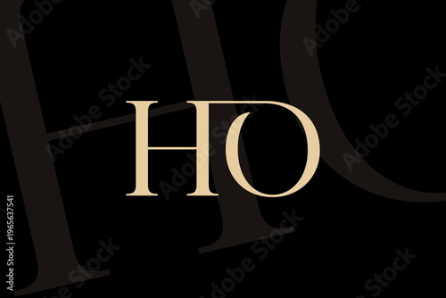 HO or OH letter logo icon design. Classic style luxury initials monogram.
