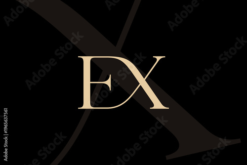 EX or XE letter logo icon design. Classic style luxury initials monogram.
