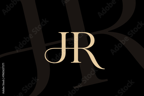 JR or RJ letter logo icon design. Classic style luxury initials monogram.