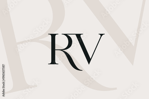 RV or VR letter logo icon design. Classic style luxury initials monogram.