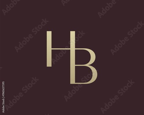 HB letter logo icon design. Classic style luxury initials monogram.
