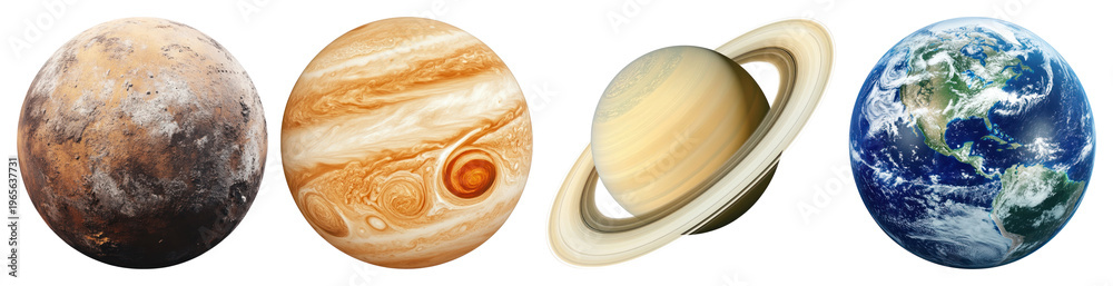 Fototapeta premium PNG Planets showcasing solar system beauty on transparent background
