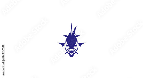 Blue shark head logo graphic symbol.