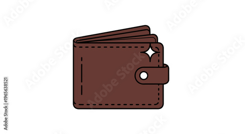 Brown leather wallet with metal snap.