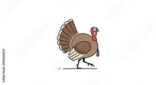 Brown Turkey Bird Cartoon Character.
