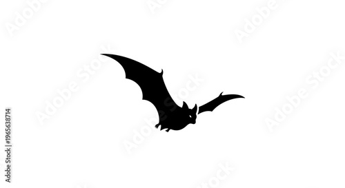 Black silhouette of a flying bat.