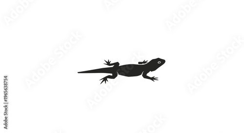 Black silhouette of a lizard reptile.