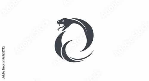 Black snake logo profile view.