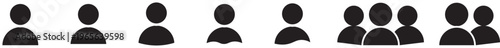User, People, Icon Set. Multiple User Icon Set (Blue),and black User icon set