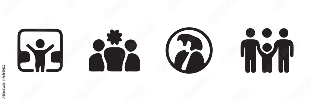Fototapeta premium Social inclusion and group belonging symbols depicting family protection and community spirit