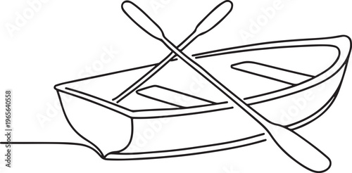 Black and white line drawing of aold boat  with a tall, thin mast and a single sail