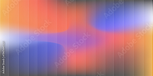 Glass ripple texture with dark gradient background design. Modern glass ripple texture effect. Futuristic distortion, moody abstract glow, reeded vertical blur. Vector Illustration