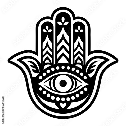 A filled style icon showing mystic hand tattoo