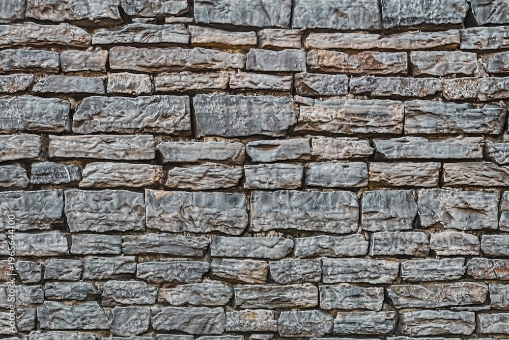 Fototapeta premium 3d gray stacked stone wall texture. rustic concept. abstract background masonry blocks surface for interior design. advertising for home decor. 3d render.
