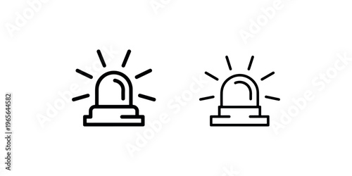 Emergency light icon. siren symbol for police car, ambulance, fire truck. warning signal, alarm, alert, danger, security system.