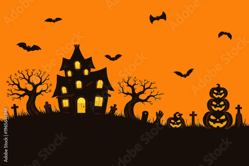 Dark Halloween Night Scene