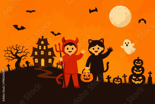 Halloween Kids With Costumes