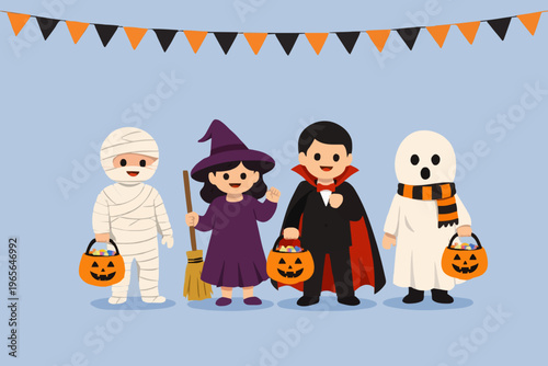 Kids in Halloween Costumes