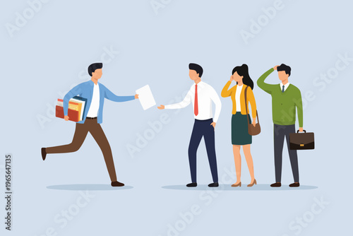 People with papers and stress