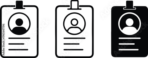 employee card icon set vector identification badge logo illustration design