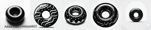 Vector silhouette of donut
