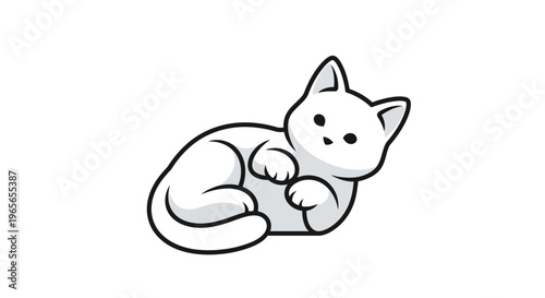 Cute little kitten lying down.