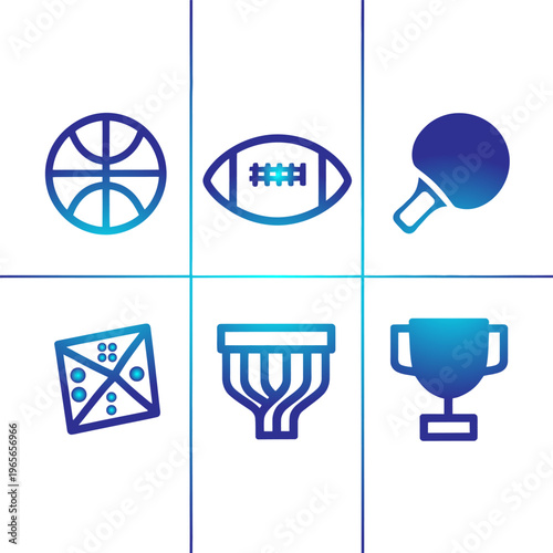 Six icons for sports and games