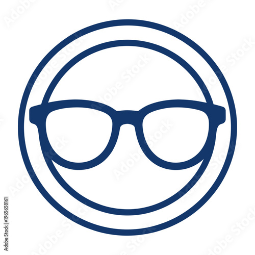 Vector of minimalist glasses enclosed within a circular frame
