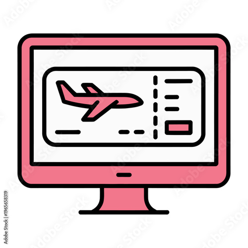 Digital vector of a boarding pass on a computer screen