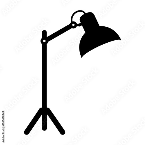 Vector of a modern adjustable standing lamp with tripod legs