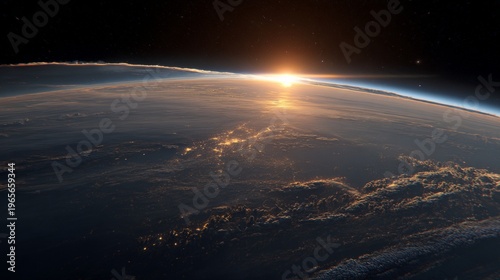 half-light earth from space during equinox