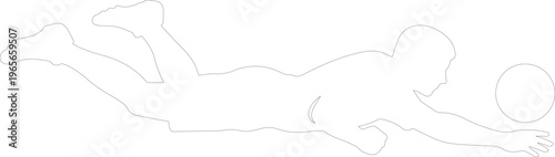 Volleyball Player Diving for Ball, Dynamic Sports Action Silhouette, Athletic Competition Vector Graphic, Active Lifestyle Illustration for Team Sports and Fitness