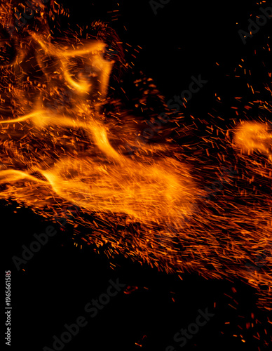 A fire is burning and the smoke is orange