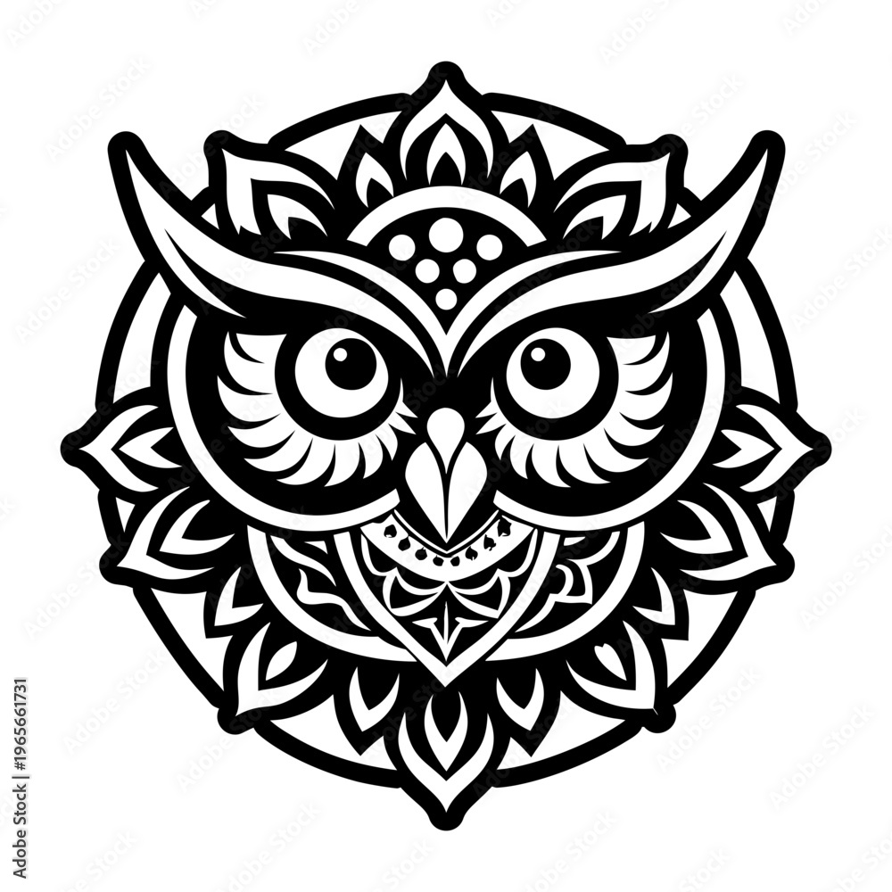 Fototapeta premium A glyph style icon of owl wisdom spirit