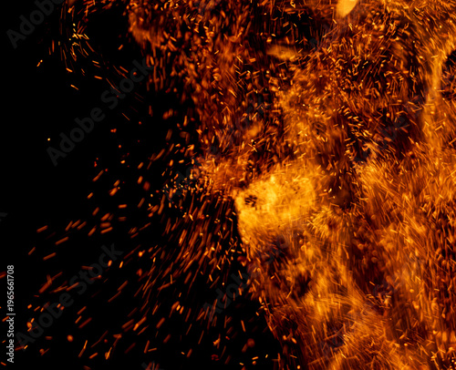 A fire is burning and the smoke is falling