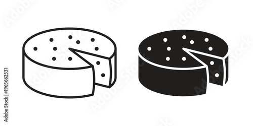 Parmesan icon Line Design Vector Illustration. Solid Black icons